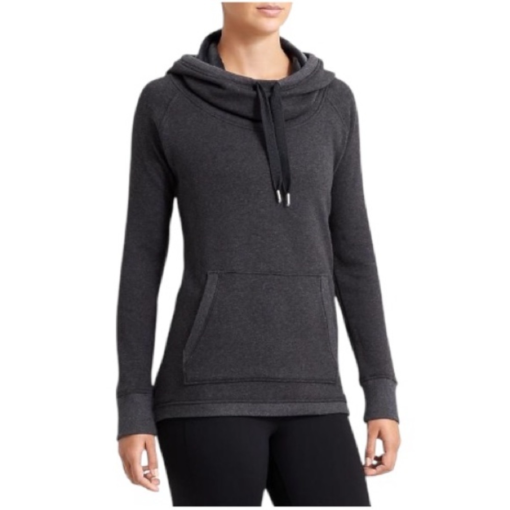 Athleta Women’s Nirvana Sherpa Funnel Neck Outdoor Hiking Gray Hoodie Size Small